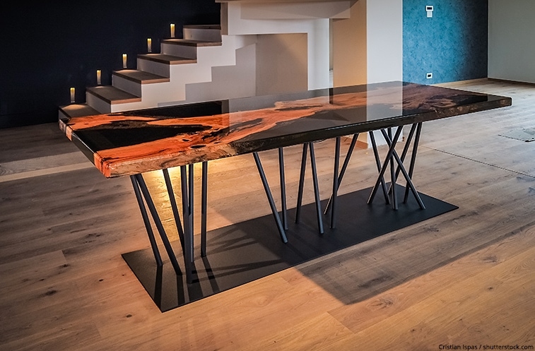 resin cast table