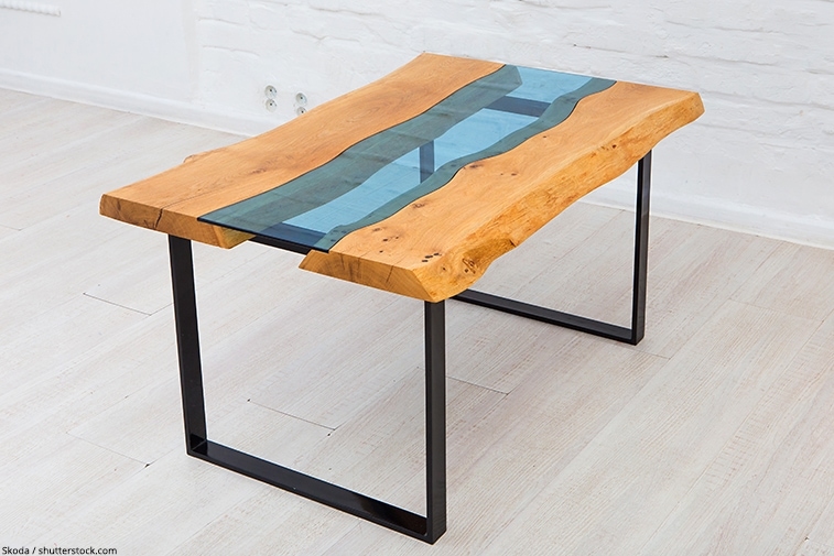 table bois epoxy