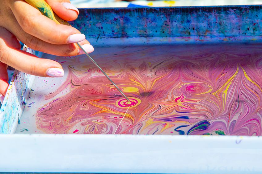 How To Marble Paper With Acrylic Paint. 