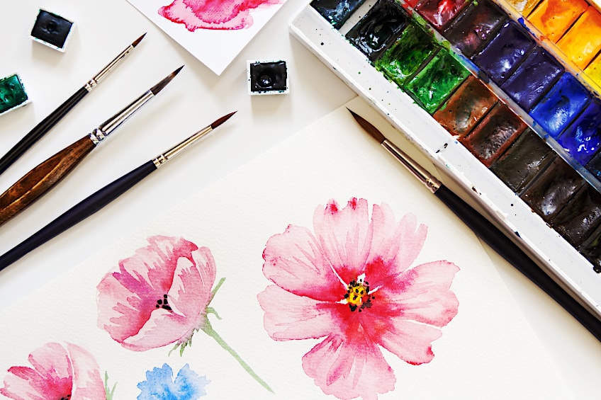 Mixing Pink with Watercolors