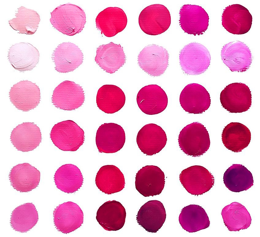 shades of pink acrylic paint