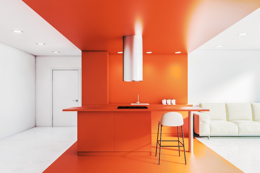 Orange Feature Wall