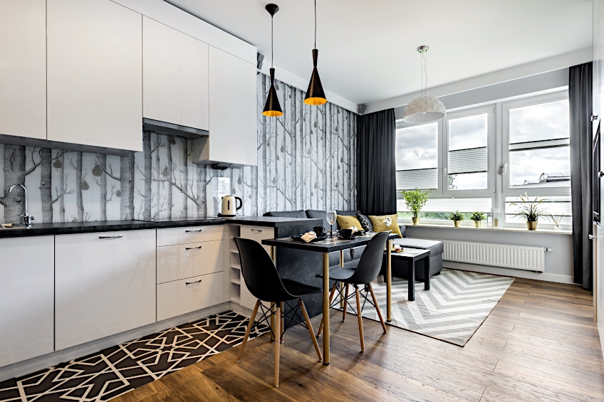 Shades of Gray in White Kitchen