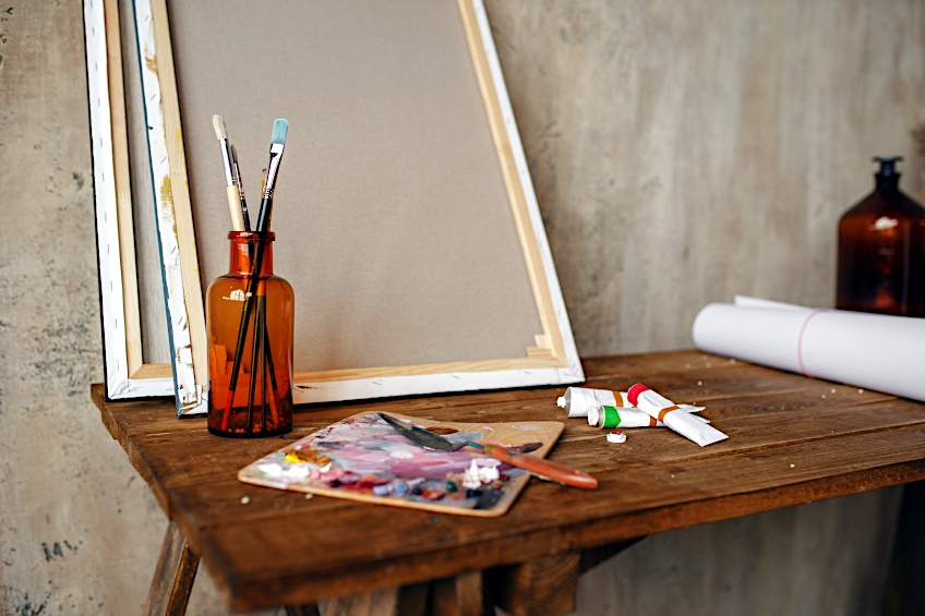 Acrylic Painting Idea Work Table