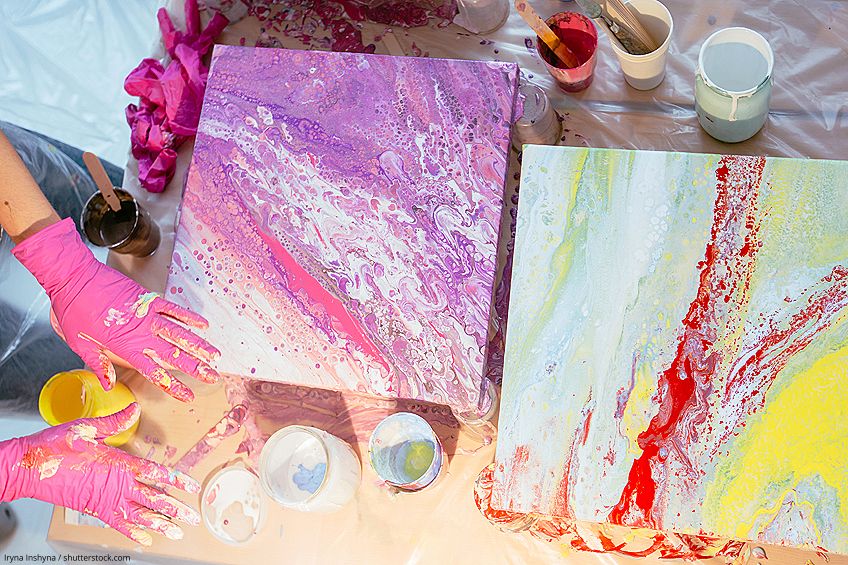 Acrylic Painting Pouring Idea